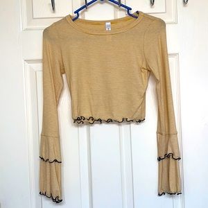 Yellow and black crop top